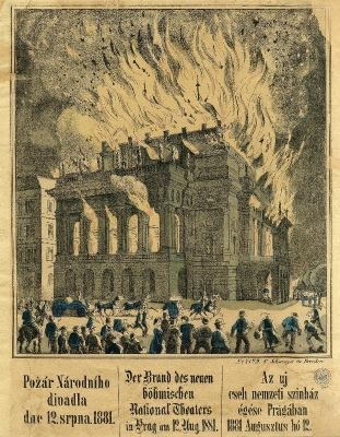 Pozar Narodniho divadla dne 12. srpna 1881